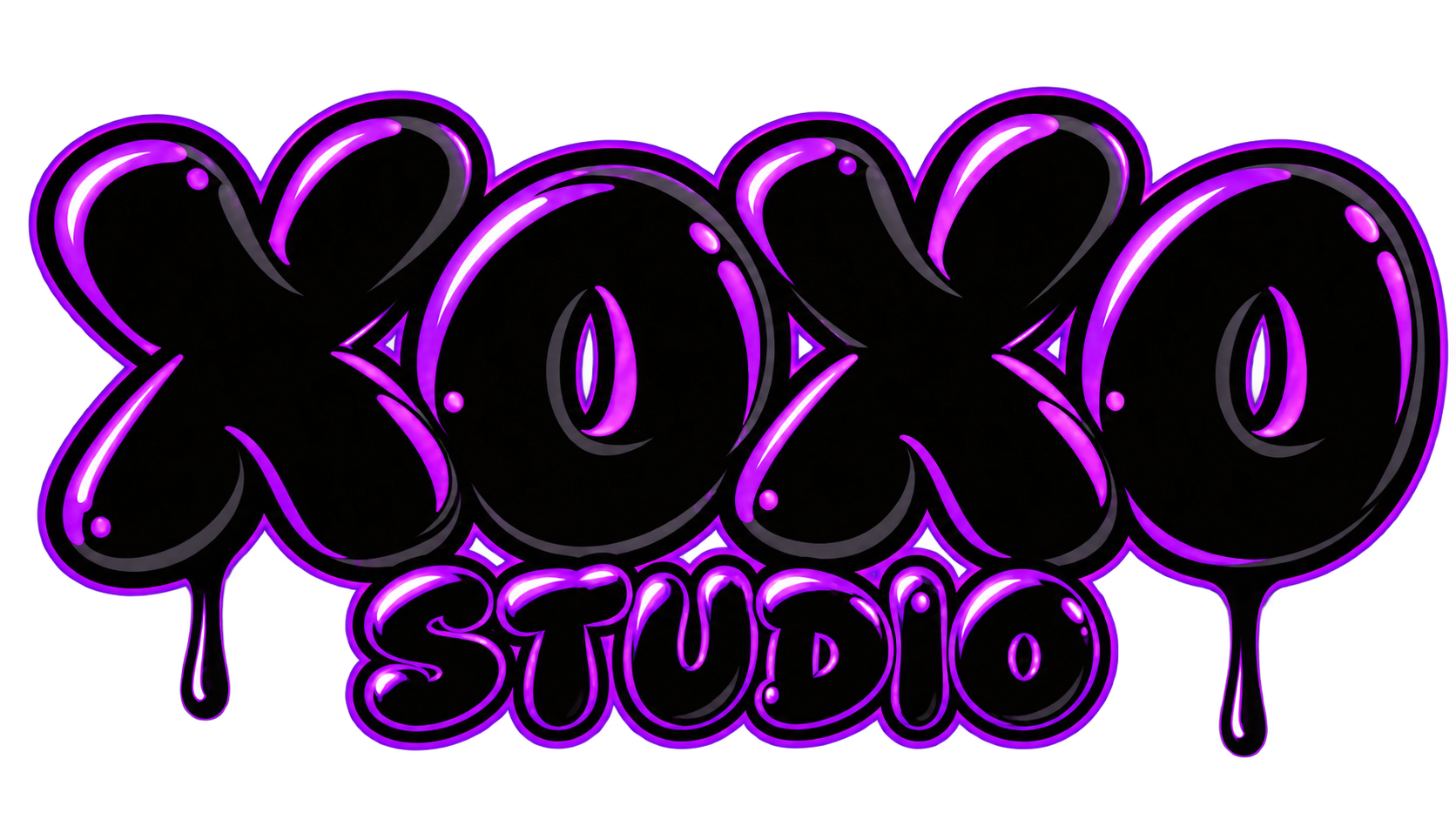 xoxostudio — logo z efektem ociekania